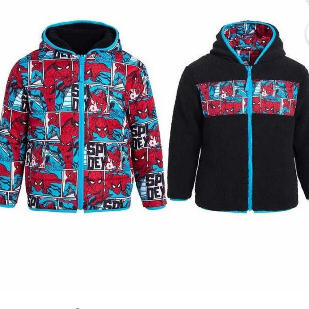 Marvel Spider-Man Toddler Boy Reversible Jacket Size 4T